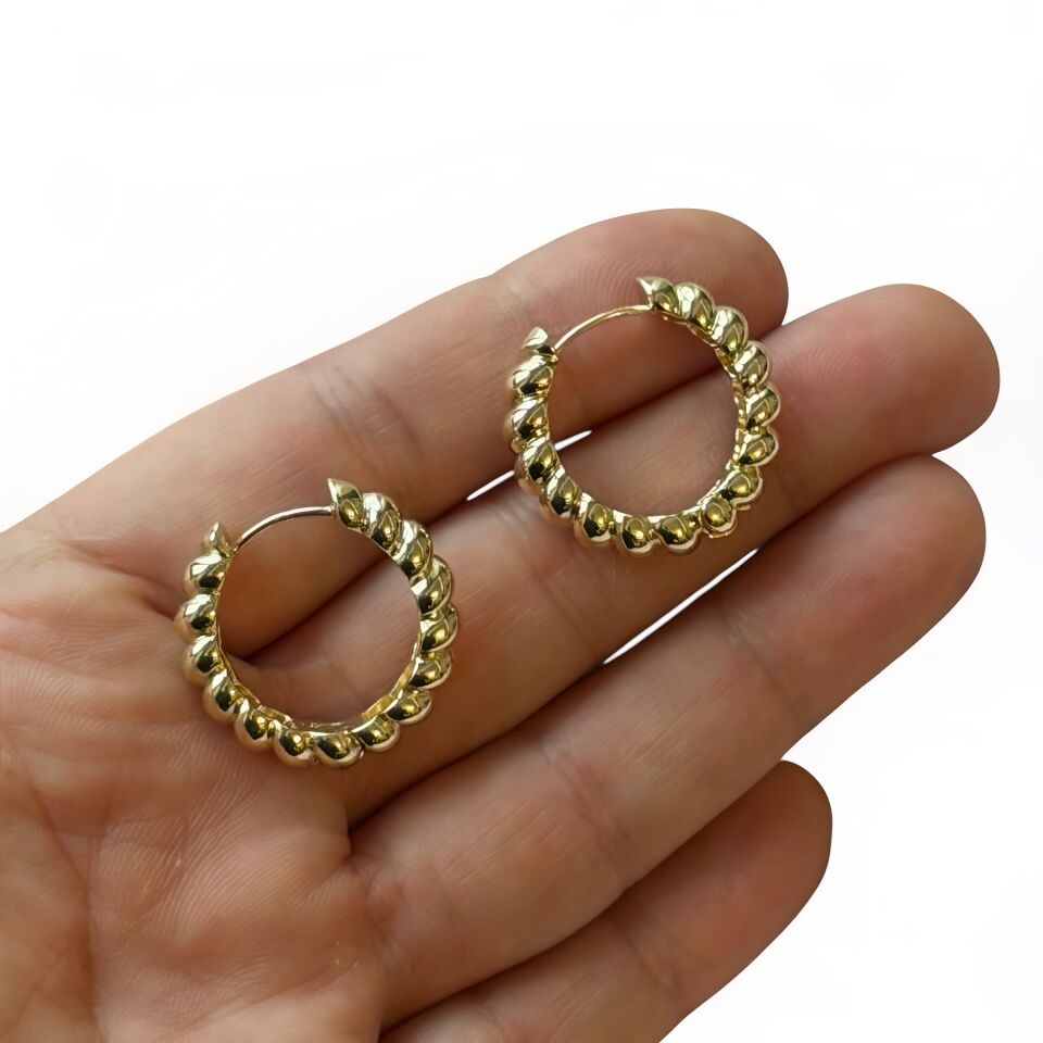 Gold Burgu Halka Küpe