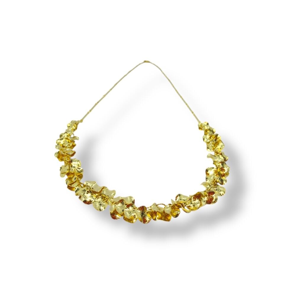 Kümelenmiş Gold Pul Detaylı Gerdanlık Kolye