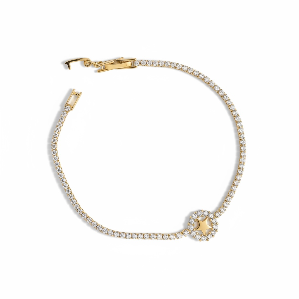 Zarif Yıldız Detaylı Kadın Suyolu Bileklik