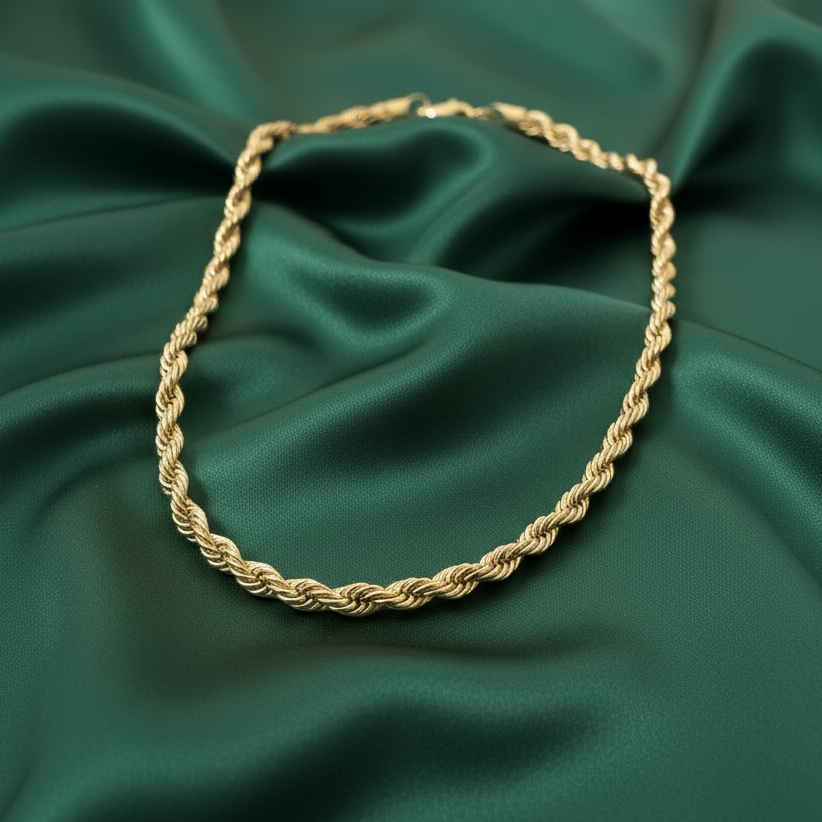 İtalyan Tarzı Kalın Burgu Zincir Kolye