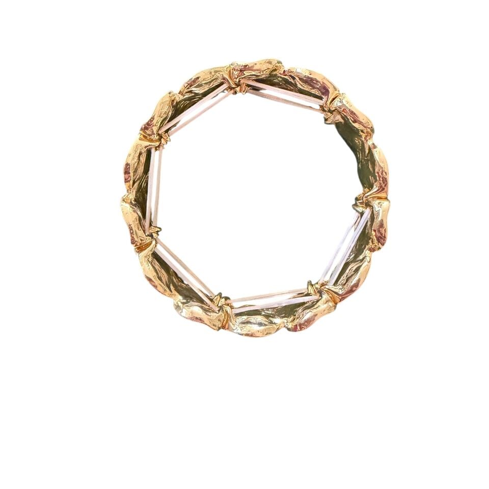 Mine İşlemeli Gold Bileklik