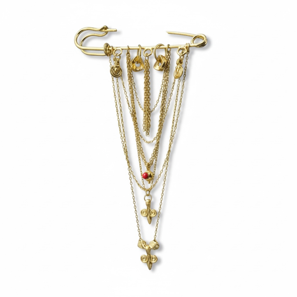 Lumiere No. 01: Antik Esintili Zincir Detaylı Broş