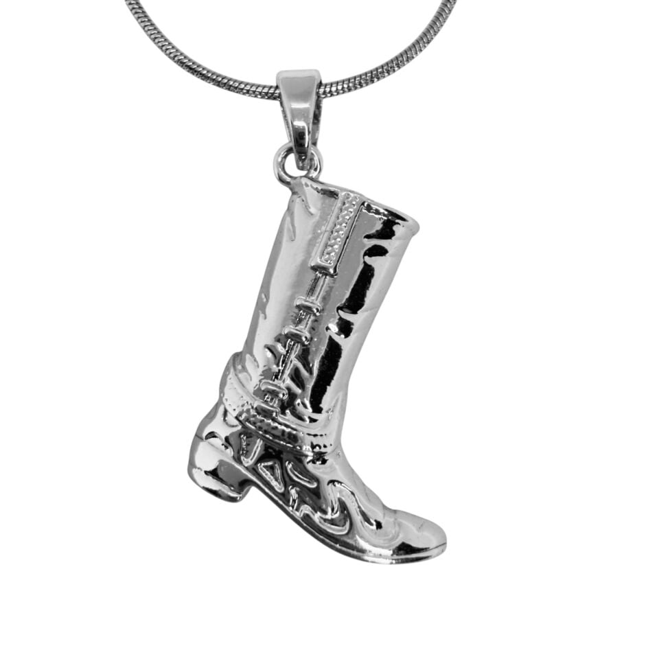 Kovboy Çizmesi Figürlü Western Tarzı Kolye  (SILVER)