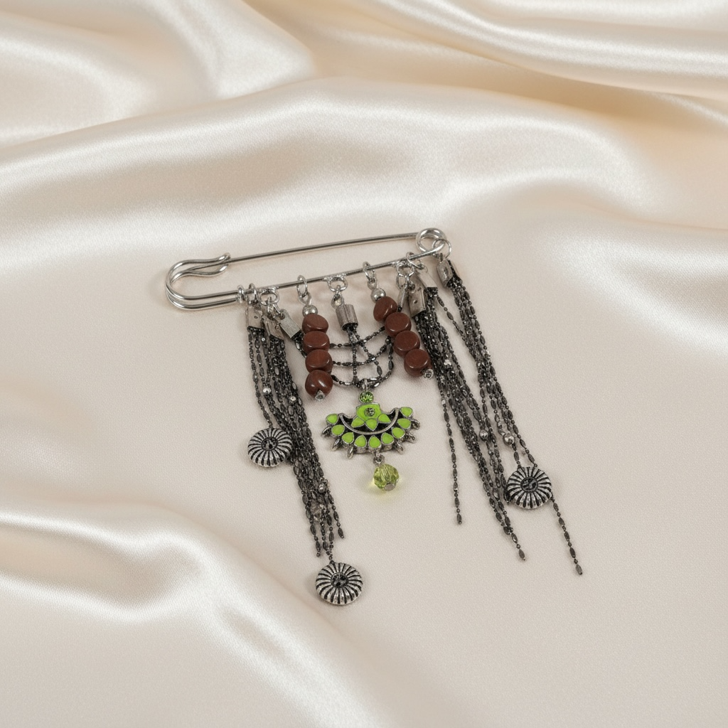 Lumiere No. 07: Etnik Formlu ve Neon Detaylı Bohem Broş