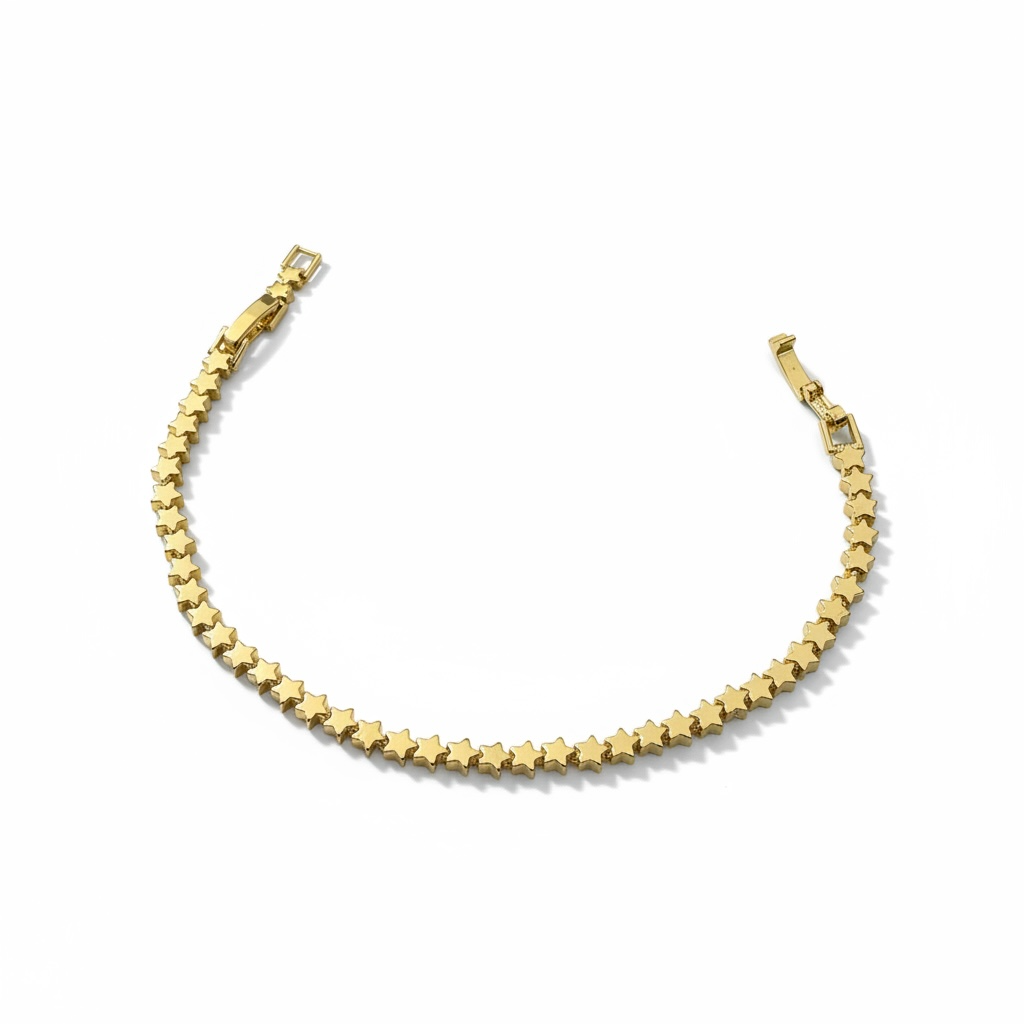 Altın Kaplama Sıralı Yıldız Bileklik