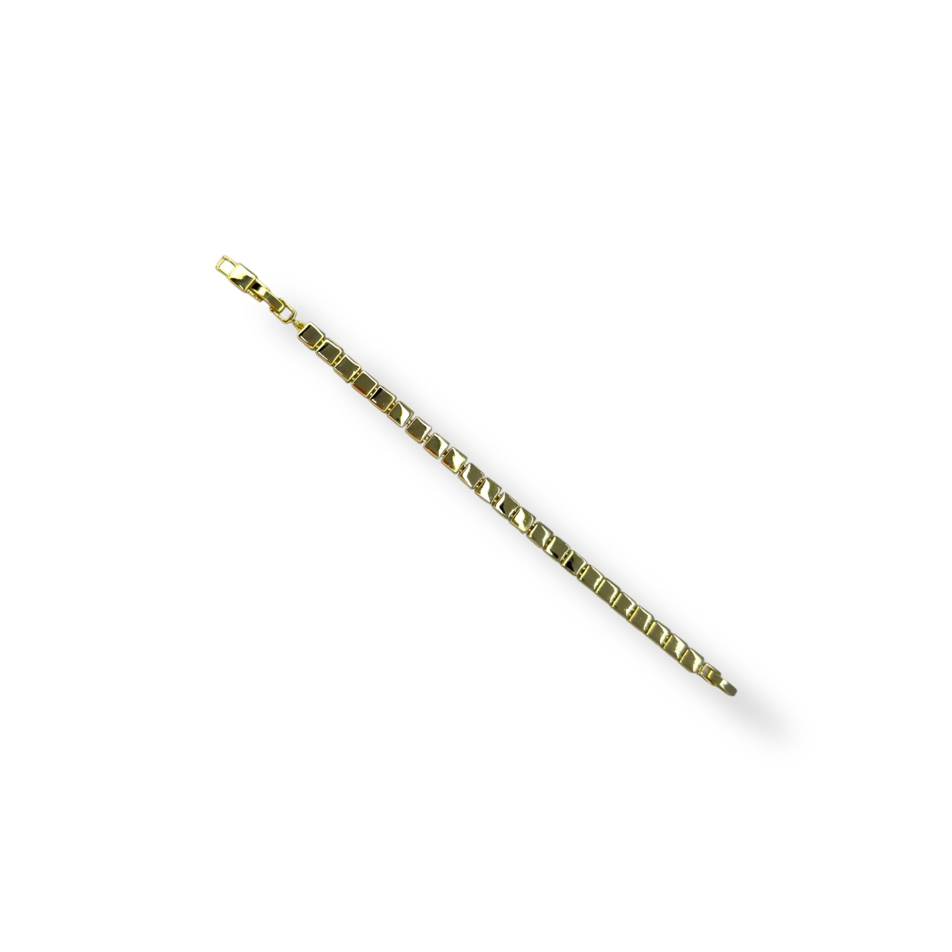 Geometrik Küp (Box) Zincir Minimalist Gold Bileklik