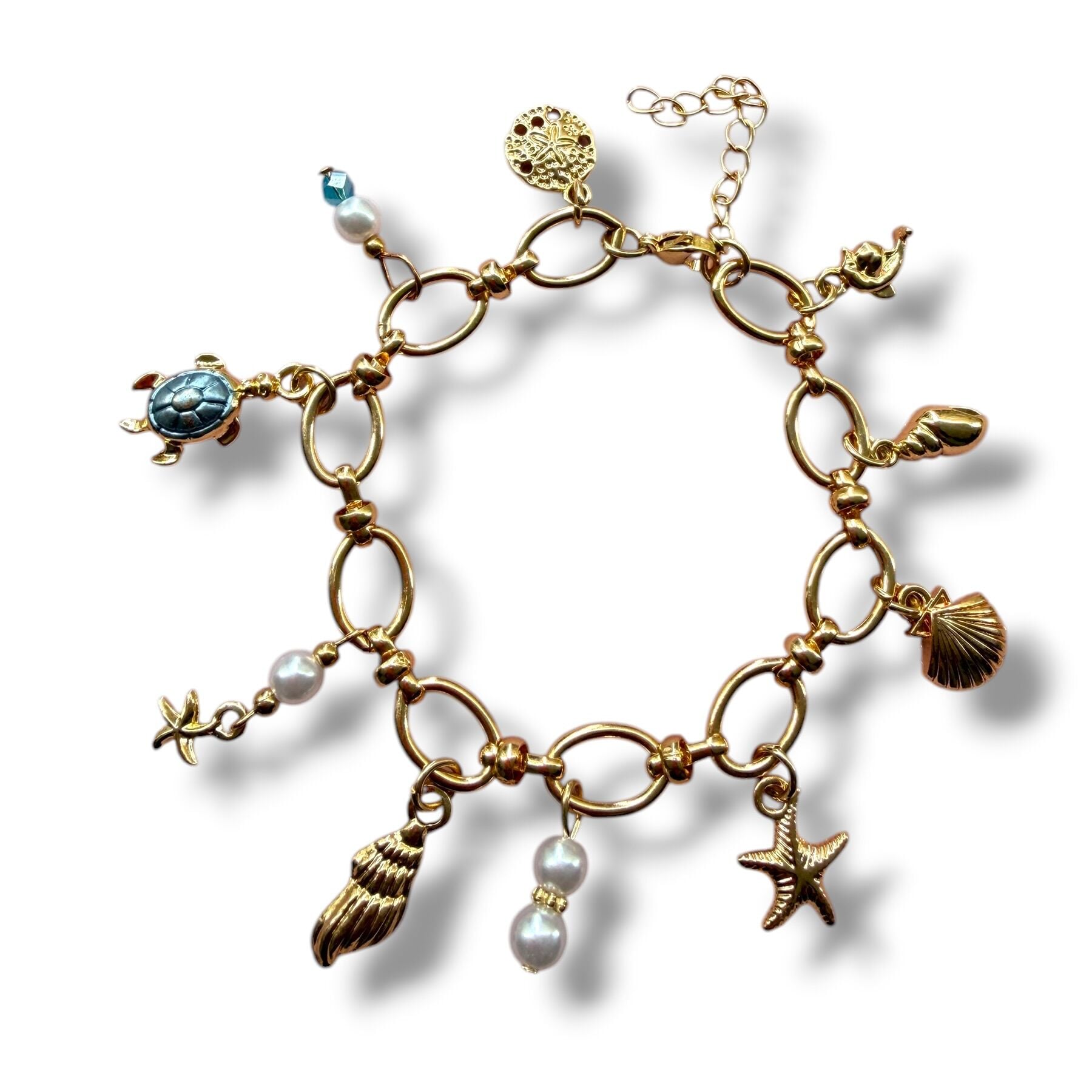 Deniz Temalı Gold Charm Bileklik