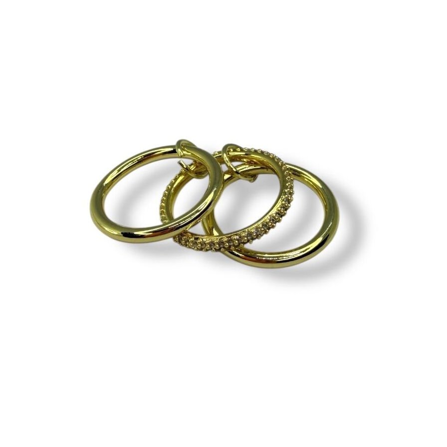 Zirkon Taşlı Sarmal Tasarım Gold Yüzük - Çoklu Görünüm Düğüm Modeli