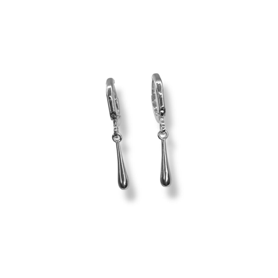 Minimalist Su Damlası Figürlü Sallantılı Halka Küpe