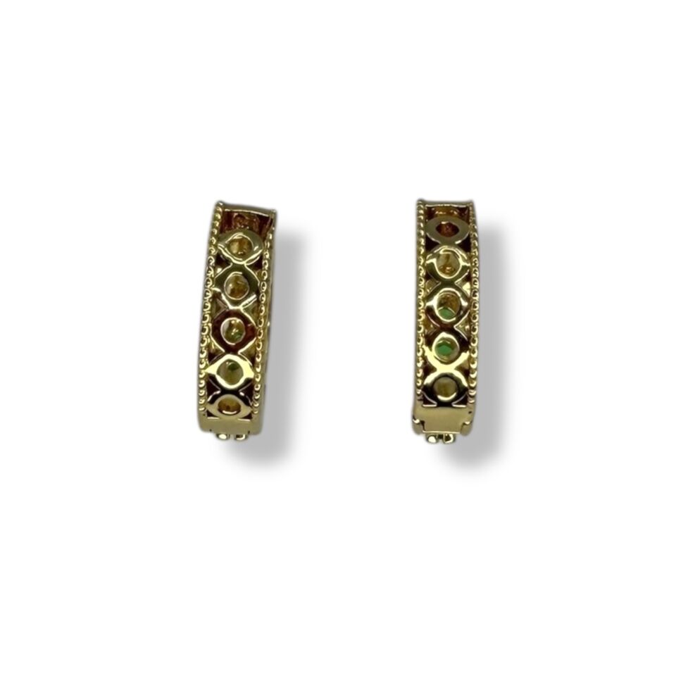 Zümrüt Yeşili Zirkon Taşlı Minimal Halka Küpe - Gold ve Gümüş Renk Seçenekli Huggie Küpe (gold)