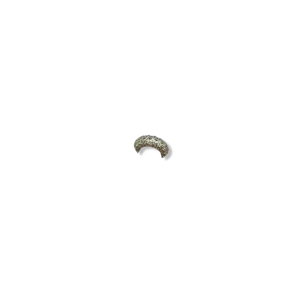 Tamamı Mikro Taşlı Bombeli Kıkırdak Küpe - Deliksiz Lüks Ear Cuff (Gold ve Gümüş Seçenekli)(SILVER)