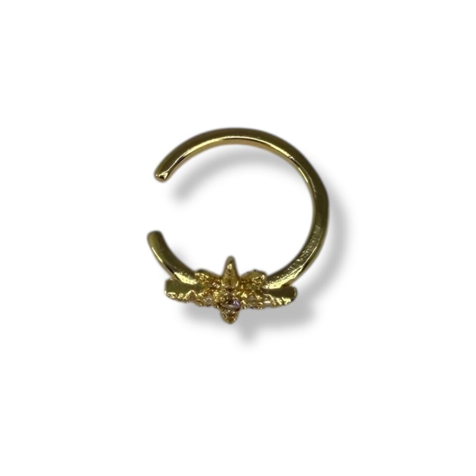 Parıltılı Yıldız Figürlü Kıkırdak Küpe | Gold ve Silver Rengi Air Cuff(GOLD)