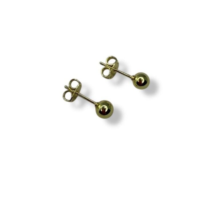 Gold Renk Minimal Çelik Top Küpe - 316L Çelik