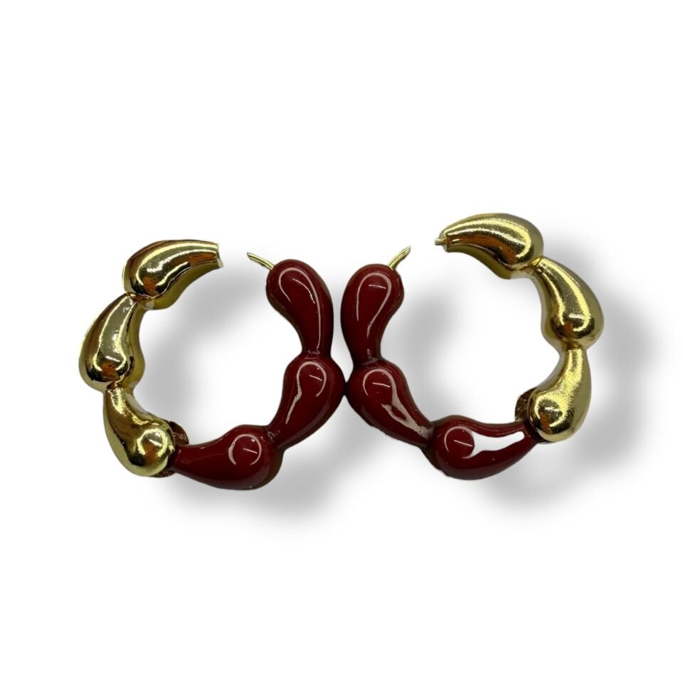 İki Renkli Boğumlu Halka Küpe