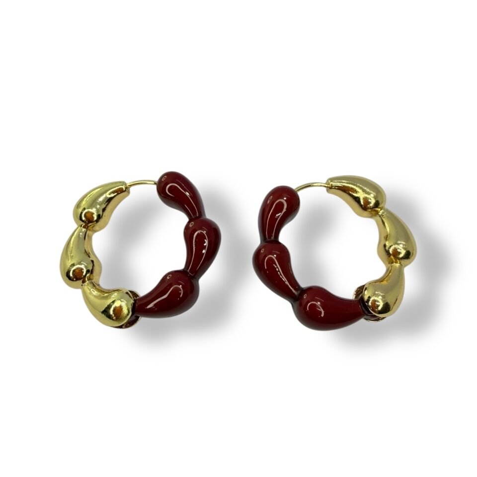 İki Renkli Boğumlu Halka Küpe