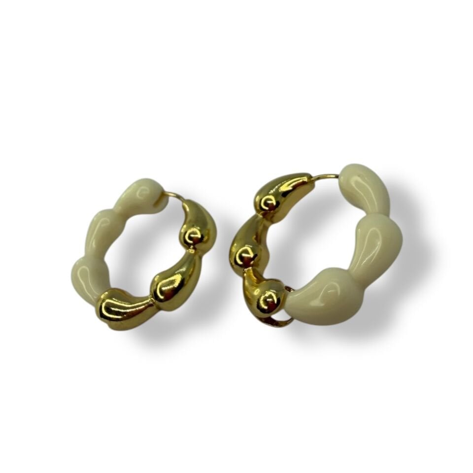 İki Renkli Boğumlu Halka Küpe