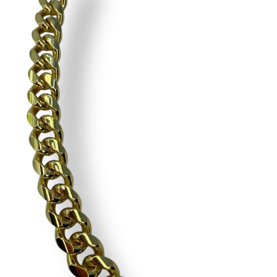 Gold Renk Kalın Gurmet Zincir Kolye - Gold Kaplama Unisex Takı