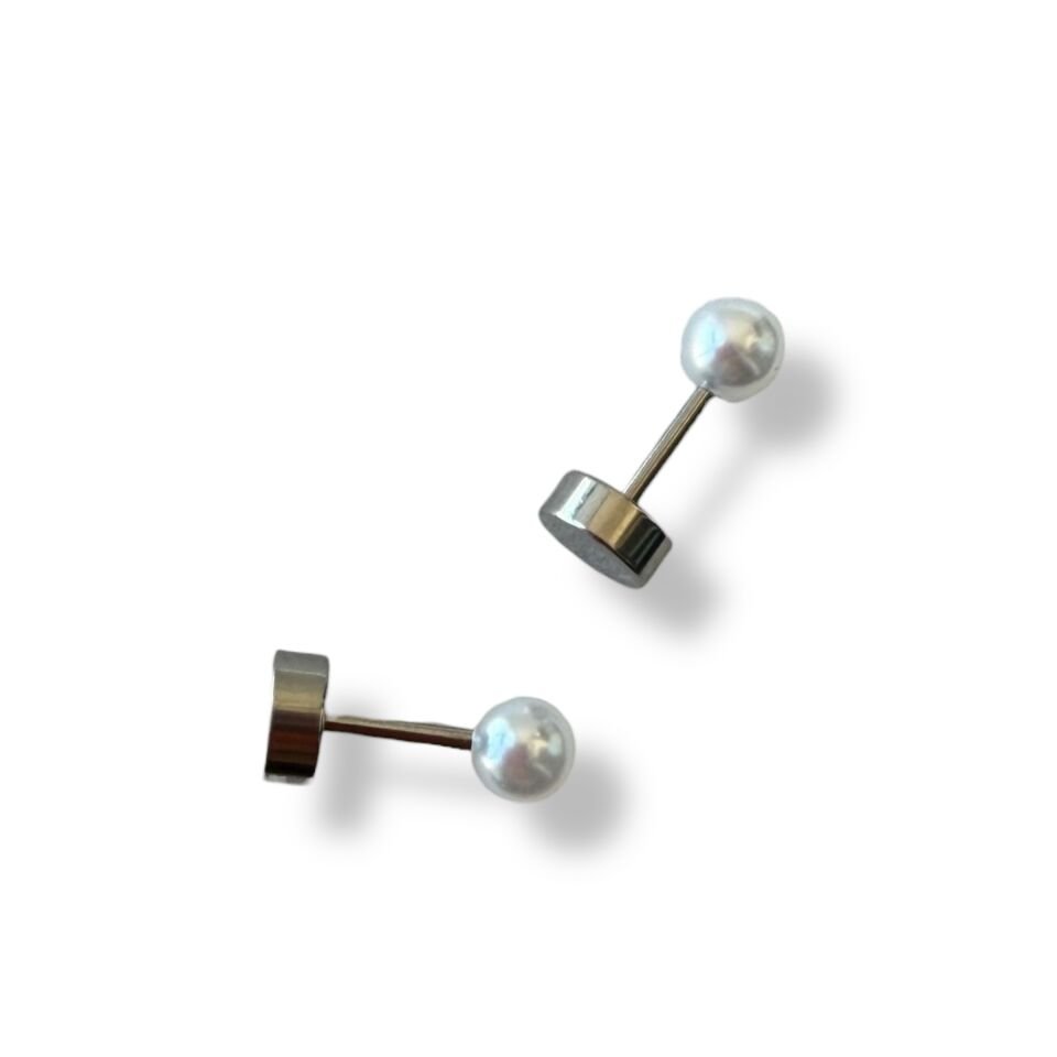 İnci Detaylı Minimal Piercing Küpe