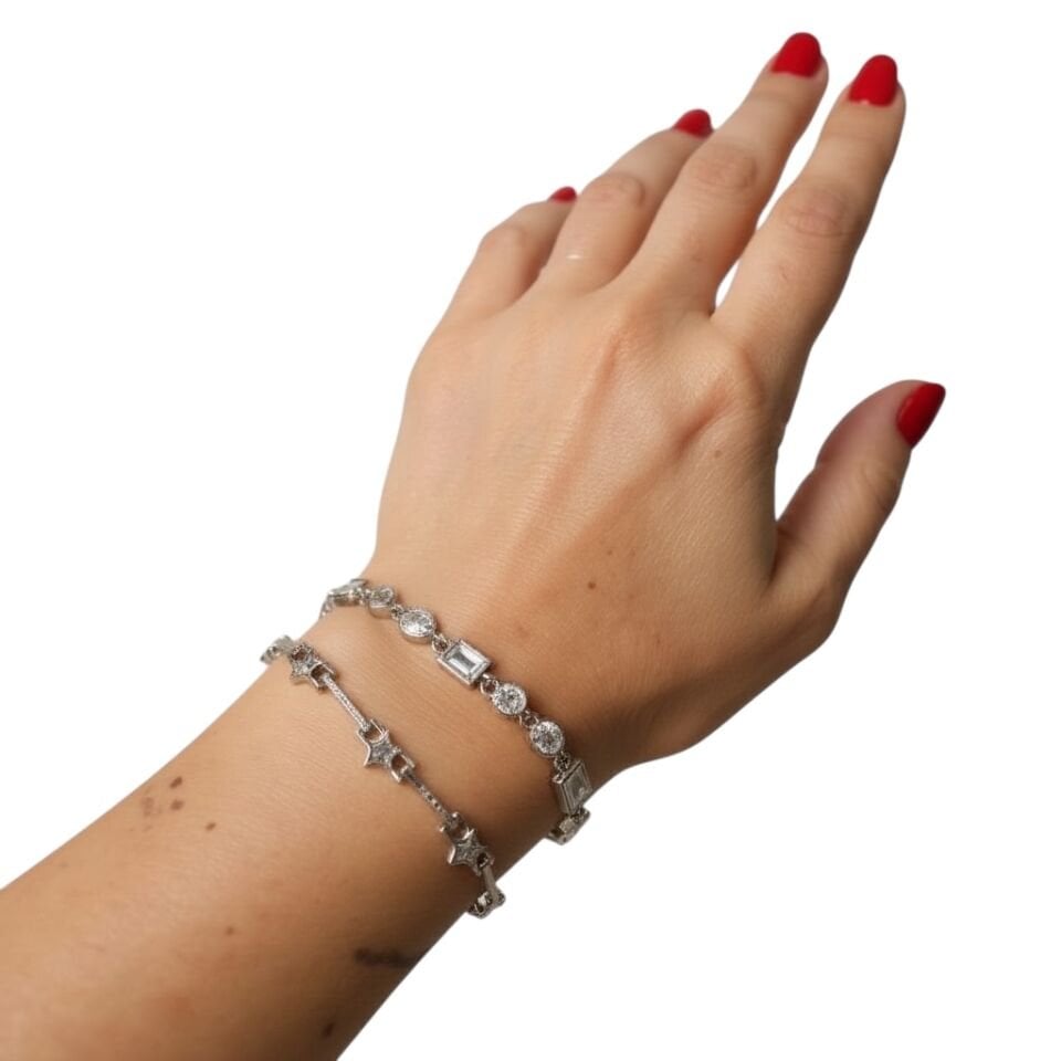 Yıldız Figürlü Su Yolu Tasarım Bileklik - Işıltılı Zirkon Taşlı