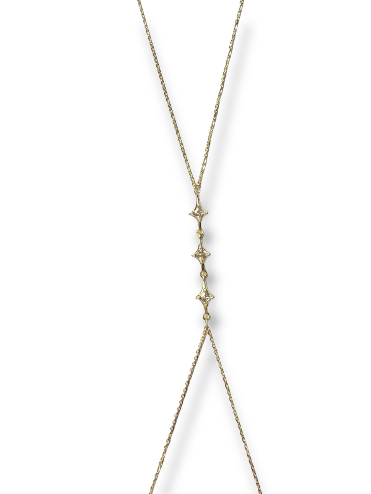 Zirkon Taşlı Altın Kaplama Üçlü Yıldız Detaylı Şahmeran