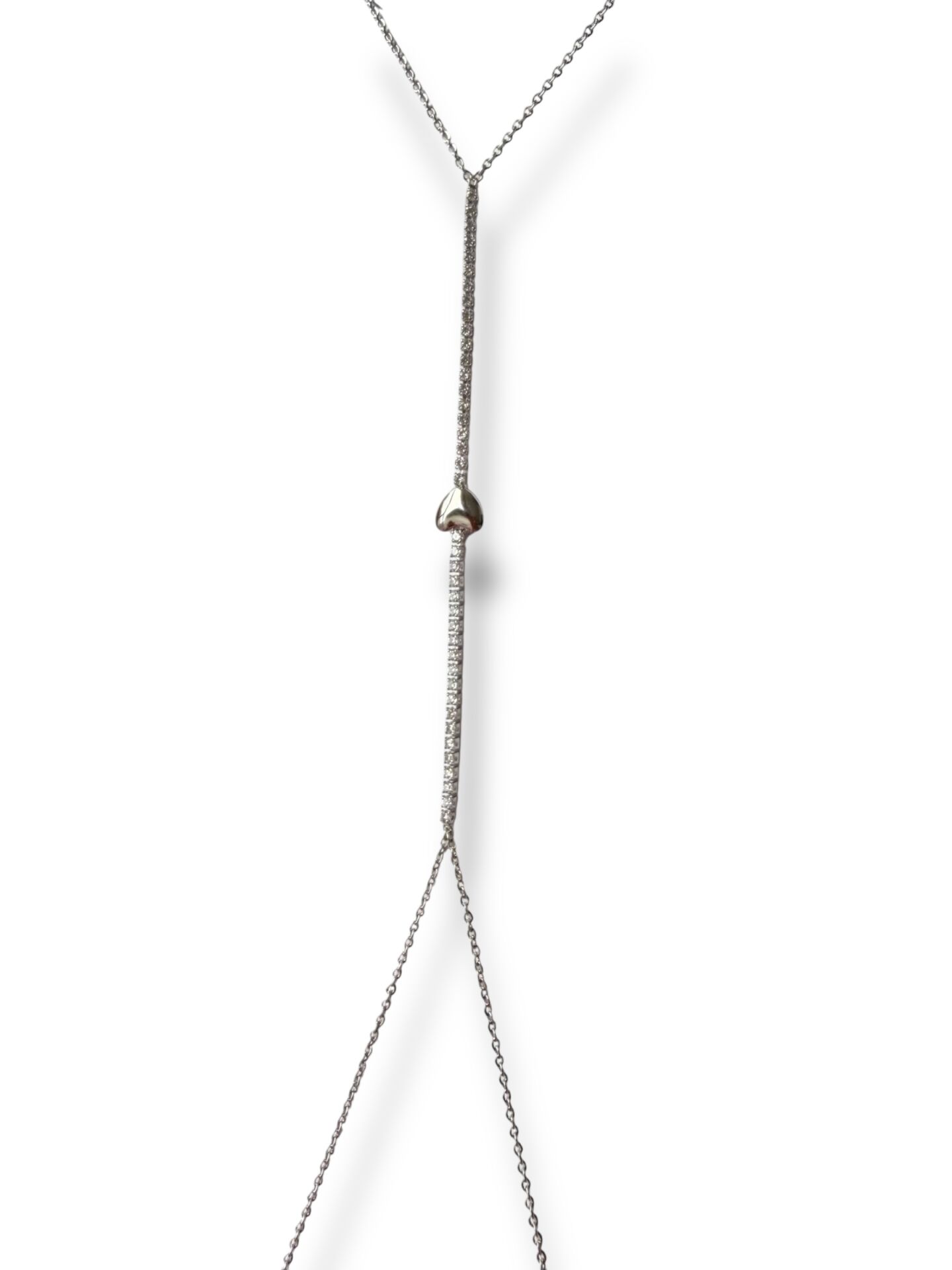 Zirkon Taşlı Kalp Detaylı Şahmeran - Gümüş Renk