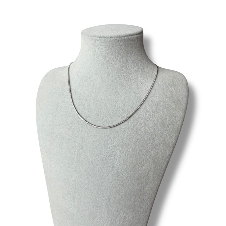 Çelik İnce Pürüzsüz İtalyan Model Unisex Kolye