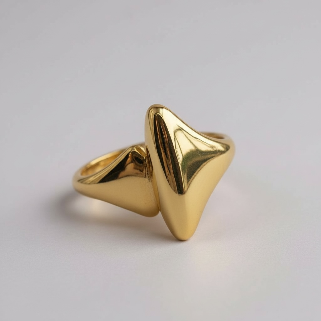 Abstrakt Geometrik Gold Yüzük