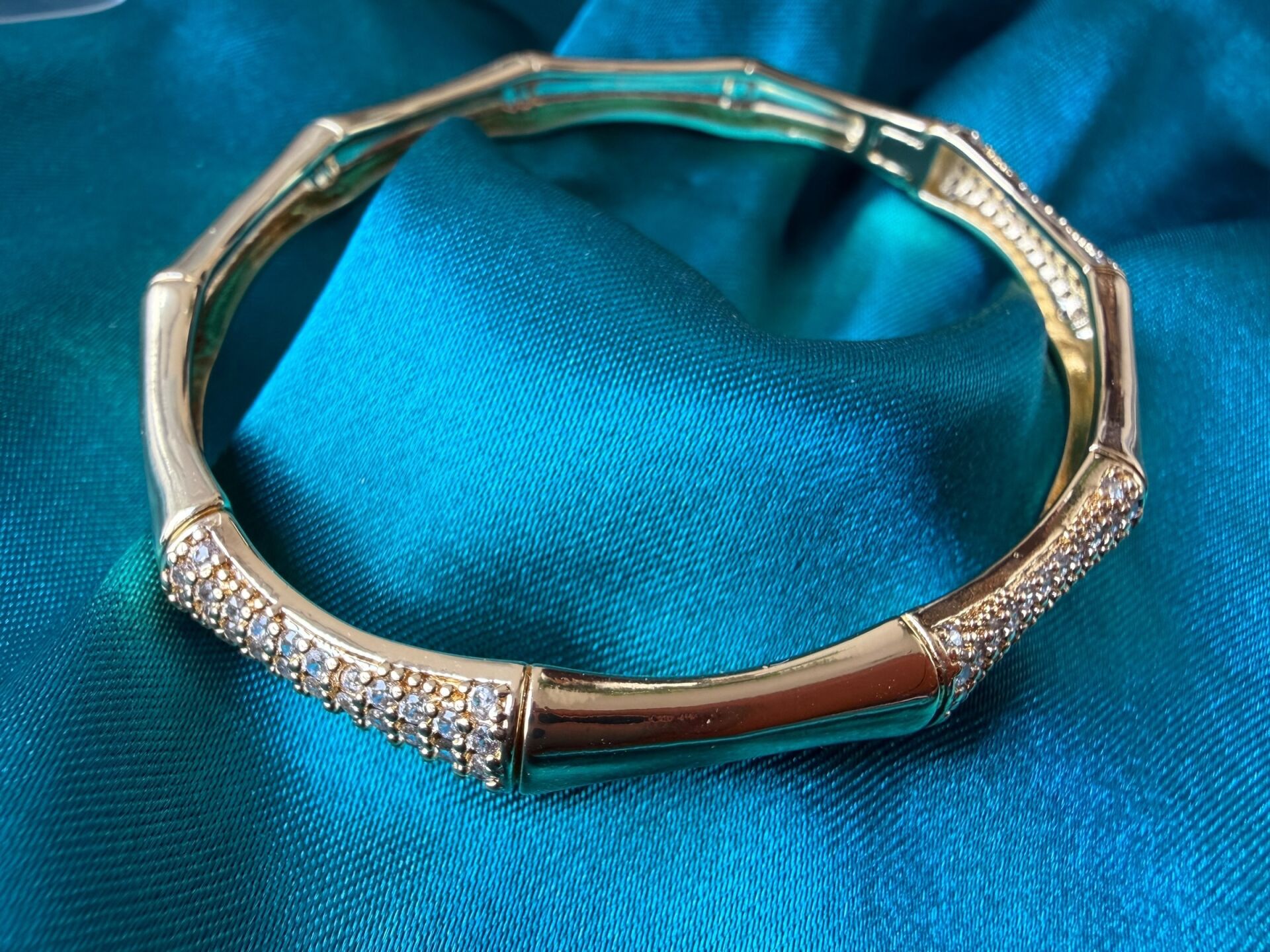 Modern Tasarım Zirkon Taşlı Bambu Kelepçe Bileklik