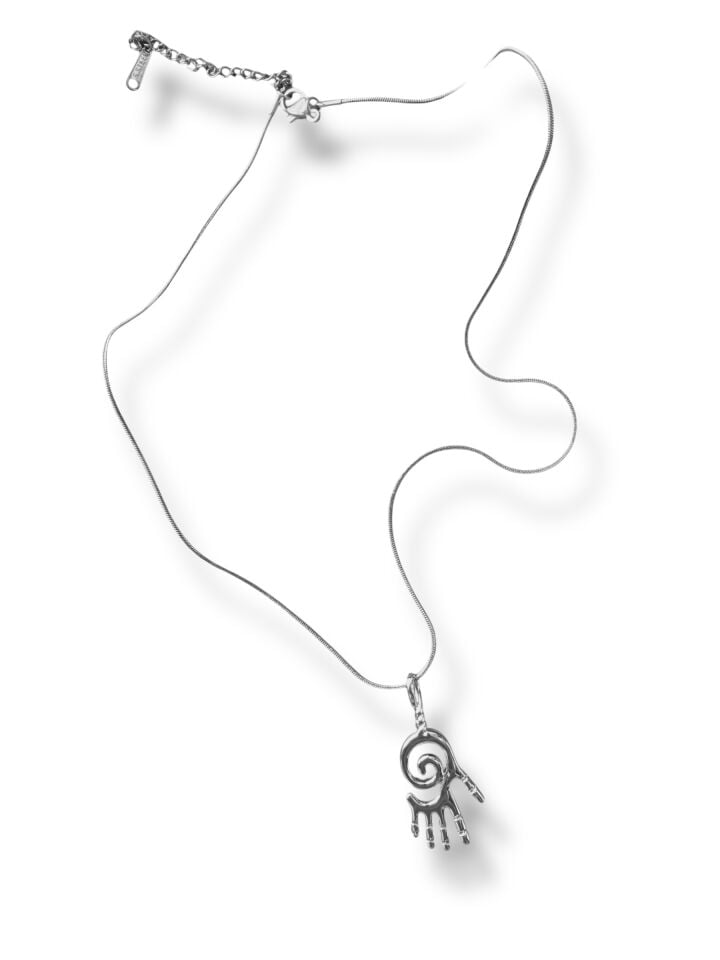 Sarmal Desenli Şans Eli Kadın Kolye - Gold & Silver Seçenekli